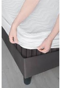 Resim Divanev 220x200 Cm Çift Kişilik Sıvı Geçirmez Alez Fitted Kapitoneli Beyaz 