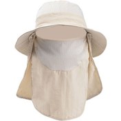 Resim Hombey Geniş Kenarli Boyun Korumali Katlanabilir Su Geçirmez Güneş Şapkası Bej Renk 