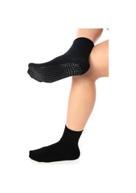 Resim Saysez Bambu Kaydırmaz Taban Silikonlu Hac Umre Tavaf Hamile Pilates Yoga Lastiksiz Siyah Çorap Renkli 