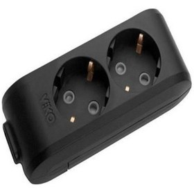 Resim Viko 2'li Kablosuz Klemensli Priz Siyah 