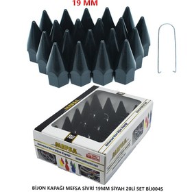 Resim Bijon Kapağı Sivri 19 Mm Siyah 20 Li Set 