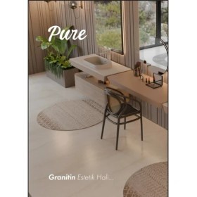 Resim Real Stone Pure Etajeri Granit Lavabo 120*50 
