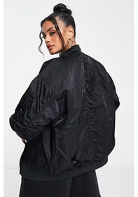 Resim Nike Reversible Synthetic Fill Versity Loose Fit Bomber Jacket Kadın Çift Taraflı Bol Kesim Ceket Siyah 