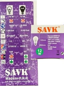 Resim Şavk 12W 4000K E27 LED Ampul, Günışığı, 1055 Lümen 