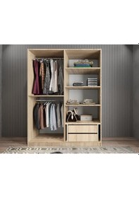 Resim Bevel 4 Kapaklı Gizli Çekmeceli Gardırop Mb 180 Cm - Montaj Dahil 
