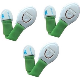 Resim Bebek Çocuk Güvenlik Dolap Çekmece Kilidi Güvenlik Seti-(Cırtlı Kilit Yeşil -3 Adet) Çok Renkli 