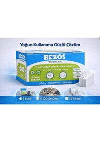 Resim Bezos Professional Z Katlamalı Dispenser Havlu 2 Katlı %100 Selüloz 20x22 Cm 12 Li Koli Mavi 
