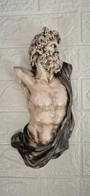 Resim Poseidon Duvar Heykeli Büstü, Döküm Polyester, 30cm 