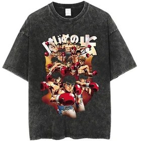 Resim Chao Lu Da Vintage Anime Hajime No Ippo Kamogawa Boks Tişört - Erkek Kadın Spor Salonu Hip Hop Y2k Gevşek T-shirtgreen Green 