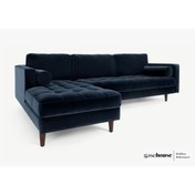 Resim GASE Minimal Ve Bohem - Saks Mavi - Lotus Köşe Koltuk Takımı 