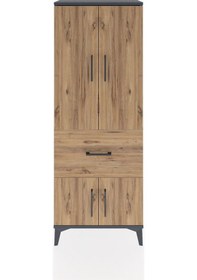 Resim Arges Dolap 3 Raflı Tek Çekmeceli 4 Kapaklı 60x30x163 Antrasi... Antrasit 