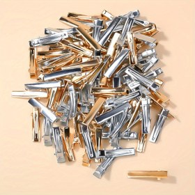 Resim 50 adet Alaşım Saç Tokası Altın ve Gümüş DIY El Yapımı Malzemeler Yüksek Kaliteli Basit Saç Aksesuarları Saç Tokası Karışık Set İz Bırakmayan Saç Tokası Kızlar için Perçem Tokası 