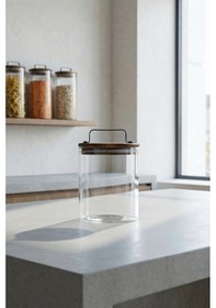 Resim Acar Calix Akasya Kapaklı Kavanoz - 1000 Ml Şeffaf/kahverengi 