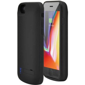 Resim Apple Uyumlu iPhone Ekılıf 6 Şarjlı Kılıf Standlı Led Göstergeli Powerbank Siyah 