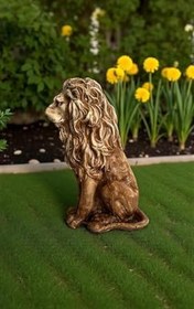 Resim Dekoratif 53 cm Kahverengi Aslan Heykeli Ev Balkon Bahçe Dekorasyon Biblo Heykel 
