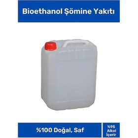 Resim %100 Doğal Saf Temiz Çevre Dostu Sıvı Koku Yapmayan Bioethanol Şömine Yakıtı 5 Litre 