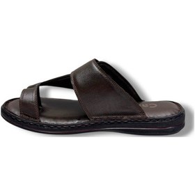 Resim Cakgo 120-26 Hakiki Deri Ultra Soft Parmak Arası Anatomik Erkek Terlik 40-47 Kahverengi 