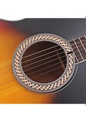Resim Samdoo Klasik Gitar Ses Delik Ahşap Roseti - 93mm İç Çap, Mahony & Kayın, El Oyulmuş Desen, 0.8mm Kalınlık 