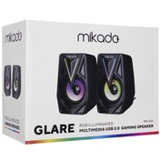 Resim MIKADO MD-S23 GLARE, 6W, 1+1, Masaüstü, RGB Aydınlatma, USB, Siyah Kasa, Speaker 