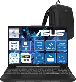 Resim Asus Tuf Gaming F16 FX607VJ Intel Core 5-210H 8gb 512GB SSD RTX3050 6gb 16 Inç Wuxga 144Hz IPS Windows 11 Pro Gaming Notebook RL033P02 + Zetta Çanta 