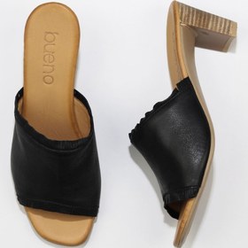 Resim BUENO Shoes Siyah Deri Kadın Topuklu Terlik 01wn4002 