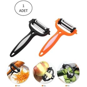 Resim Renkli Saplı 3 Başlı Çelik Soyacak - Soyucu Renkli 