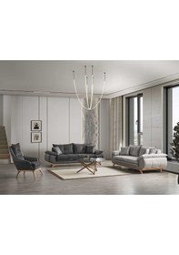 Resim Azir Koltuk Takımı & Bazalı Yataklı Koltuk Takımı 3 3 1 - Nubuk Bukle Kumaş 