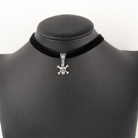 Resim Vintage Gotik Iskelet Çoker Kolye - Siyah Kafatası Takı ile Çiçek Desenli, Çinko Alaşımlı, Mutfak, Parti ve Günlük Giyim için Mükemmel, Gotik Takı, Cadılar Bayramı Aksesuarı, Ustalıkli İşlem 
