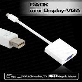 Resim Dark Mini Display Port –VGA Aktif Dönüştürücü (Apple Macbook Pro Air Retina uyumlu) (DK-HD-AMDPXVGA) 