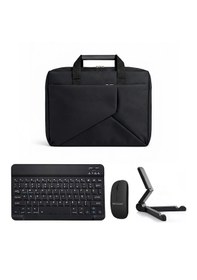 Resim Microcase Xiaomi Redmi Pad Se Macbook Uyumlu Laptop Çantası 2 Bölmeli + Bluetooth Klavye+mouse+tablet Standı Siyah Al5568 