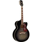 Resim Epiphone J-200 EC Studio Akustik Gitar (Ebony Burst) 