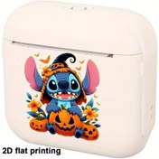 Resim Honeybeeshop Disney Stitch Taşınabilir Yazıcı Beyaz Kablosuz Usb Şarj Fotoğraf Baskı Okul Ofis Ev Beyaz 