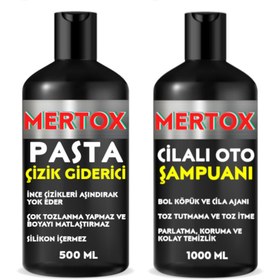 Resim MERTOX Oto Otomobil Araç Araba Temizlik Seti Ürünleri-şampuan Ince Çizik Giderici Pasta 2x500ml 