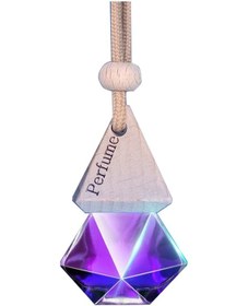 Resim Honmex Oto Kokusu Asansörü - Cam Materyal Lavanta Aromalı 8ml - Araç İçi Hava Temizleyici Ve Dekoratif Ası - Kalın İp Ve Diamond Desenli 