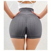 Resim 1 Adet Kadın Şortu, Üç Çeyrek Fitness Pantolon, Karın Kontrollü, Elastik Sıkı Yüksek Bel Koşu Spor Şortları 