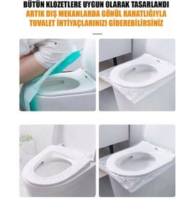 Resim tafce Klozet Kapak Örtüsü Pratik Kullanımlı Hijyenik Klozet Kapağı Poşeti 50 Adet 