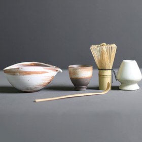 Resim Matcha Çırpma Seti 5 Parça, Geleneksel Japon Matcha Çayı Töreni Aksesuarı 