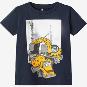 Resim Name İt Lacivert Erkek Bebek Bisiklet Yaka Kısa Kollu Baskılı T-Shirt 13215604 