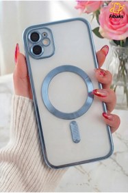 Resim Fibaks iPhone 11 Kılıf Kamera Lens Korumalı Magsafe Şarj Kilifi Şeffaf Renkli Yumuşak Kapak Sierra 