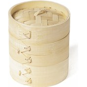 Resim Ximistore9 Kamp Ve Piknik İçin İki Katlı Bambu Buharlı Pişirici - Büyük Boy, Sierra Kaseleriyle Uyumlu Çok Renkli 