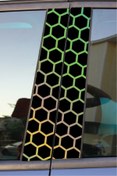 Resim STİCKERCI BEY KAPI DİREĞİ KAPLAMASI HOLOGRAM PETEK DESENLİ 20*50 CM 