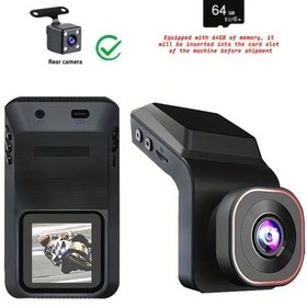 Resim Dashanshop Gyıoeupt 1080p Hd Araç Kamerası Dual Lenses 32g Hafıza Kartı Gece Görüşü 170 Geniş Açı Wdr Döngü Kayıt 