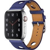 Resim iOS Uyumlu Watch Serisi Pu Gümüş Tokalı Saat Kordonu 9-8-7 41mm / Se 3-se 2-6-se-5-4 40mm / 3-2-1 38mm 