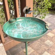Resim Vintage Tarzı 33.02 cm Dökme Demir Kuş Banyo ve Besleme Kabı & Su Kabı - Çiçek Desenli Paslanmaz Dış Mekan Heykel Tasarımı, Güç Gerektirmeyen Bahçe Veranda Yaban Hayatı Dekoru için Kuşlar İçmek & Yıkamaya Uygun, Detaylı Kuş Banyosu | Hava Koşullarına Dayanıklı Yapı 