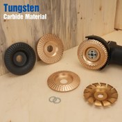 Resim 5 adet Açı Taşlama Makinesi Ahşap Oyma Plakası Seti, 4 inç veya 4 1/2 inç Açı Taşlama Makinesi için uygun, Evrensel Taşlama Makinesi Anahtarı ile, Ahşap Taşlama Plakası Şekillendirme Diskleri, Ahşap İşleme Araçları için 