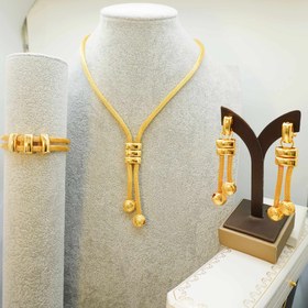 Resim Bohemian Tarzı Kolye, Bileklik ve Küpe 3'lü Set - Şık Altın Kaplama (24 Ayar) Premium Tasarım 