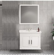 Resim Denko Albatros 80 Cm Mdf Beyaz Banyo Dolabı Takımı (524943990) Beyaz 