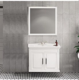 Resim Denko Albatros 80 Cm Mdf Beyaz Banyo Dolabı Takımı (524943990) Beyaz 