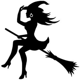 Resim Halloween Cadısı Sticker 10 X 10 Cm 