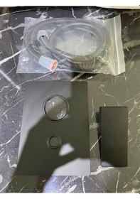 Resim İsaoğlu Yapı Siyah Ankastre Duş Seti Siyah Duş Sistemi Mat Siyah Renk Komple Takım Siyah 